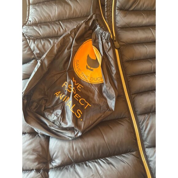 Save The Duck Womens Ultra Light Puffer Vest Plumtech Synthetic Black Medium - Picture 4 of 8